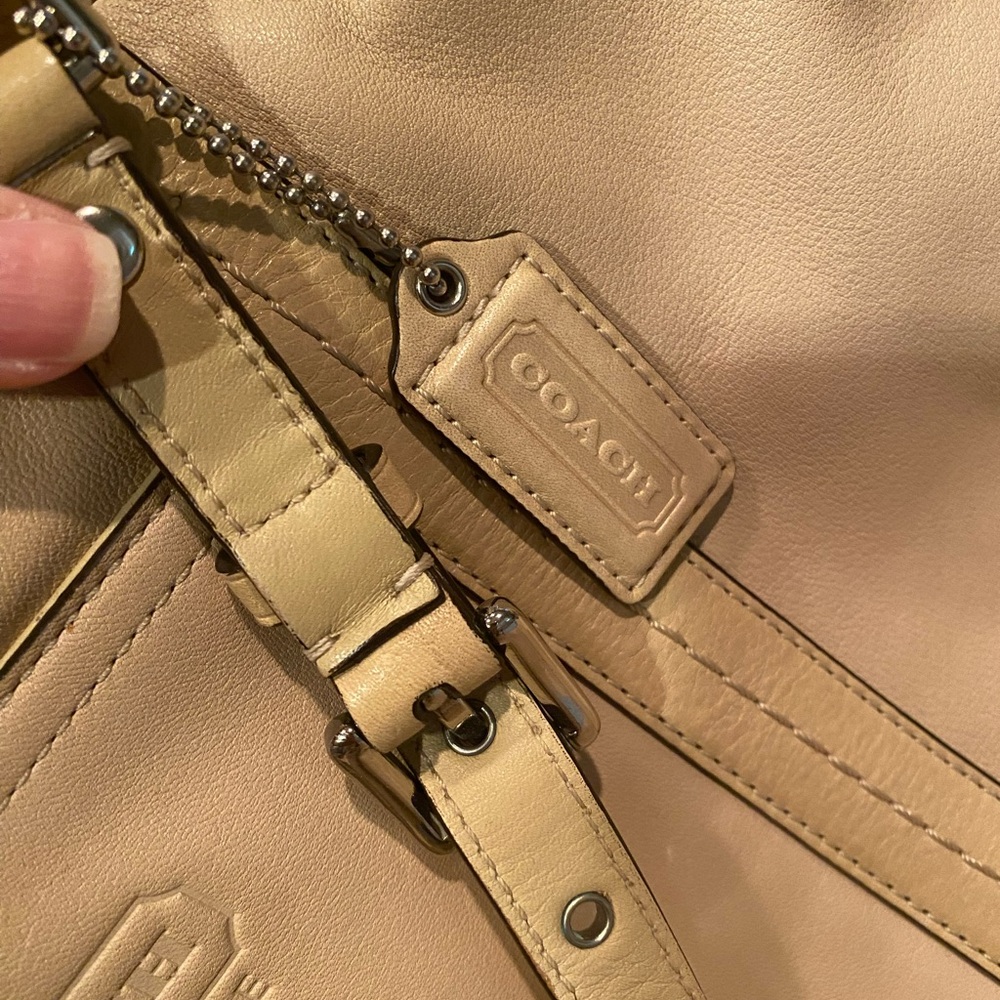 Coach Cream Colored Leather Tote Bag - image 6